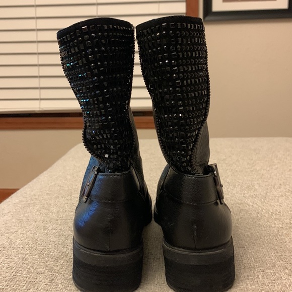 Black sparkle Gianni Bini boots bootie ankle boot size 9 sparkle - Picture 9 of 17